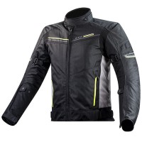 LS2 Shadow Textile Jacket - Black / Titanium / Hi-Viz Yellow