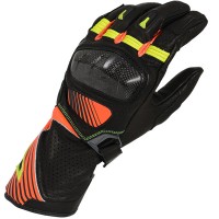 Macna Airpack Leather Gloves - Black / Fluo Red / Yellow