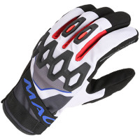 Macna Zairon Textile Gloves - Light Grey / Black / Blue