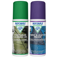 Nikwax Footwear Cleaning Gel / Fabric & Leather Proof Brush On / Sponge On Pack - 2 x 125ml