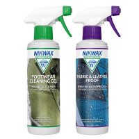 Nikwax Footwear Cleaning Gel / Fabric & Leather Proof Spray Pack - 300ml