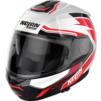 Nolan N100-6 N-Com - Surveyor Metal White / Black / Red