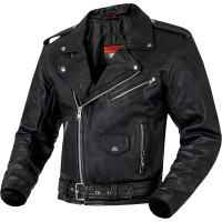 Ozone Classic Ramones Leather Jacket - Black