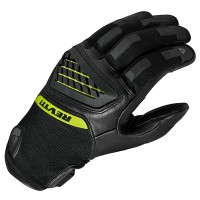 Rev'it Neutron 3 Leather & Textile Gloves - Black / Neon Yellow