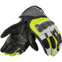 Rev'it Blaze Leather Gloves - Light Grey / Neon Yellow