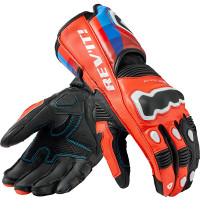 Rev'it Quantum 3 Leather Gloves - Neon Red / Blue