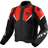 Rev'it Automate Leather Jacket - Black / Neon Red