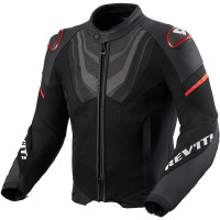 Rev'it Mantis 3 H2O Leather Jacket - Black / Red