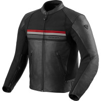 Rev'it Mile 2 Leather Jacket - Black / Red