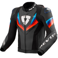 Rev'it Quantum 3 Pro Leather Jacket - Black / Blue