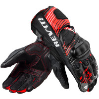 Rev'it Apex Leather Gloves - Neon Red / Black