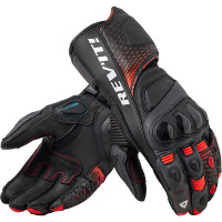 Rev'it Control Leather Gloves - Black / Neon Red