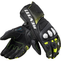 Rev'it Control Leather Gloves - Black / Neon Yellow