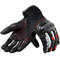 Rev'it Metric Leather Gloves - Black / Neon Red