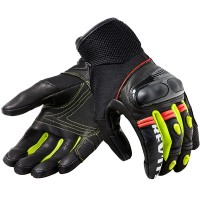 Rev'it Metric Leather Gloves - Black / Neon Yellow