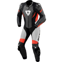 Rev'it Control One Piece Leather Suit - Black / Neon Red