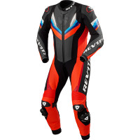 Rev'it Quantum 3 One Piece Leather Suit - Black / Neon Red