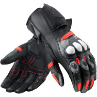 Rev'it League 2 Leather Gloves - Black / Neon Red