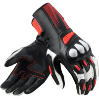 Rev'it Metis 2 Leather Gloves - Black / Neon Red