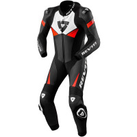 Rev'it Argon 2 One Piece Leather Suit - Black / Neon Red