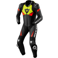 Rev'it Argon 2 One Piece Leather Suit - Black / Neon Yellow