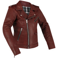 Richa Ladies Brighton Leather Jacket - Burgandy