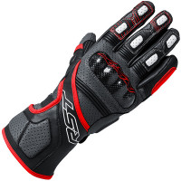 RST Fulcrum CE Perforated Leather Gloves - Grey / Red / Black