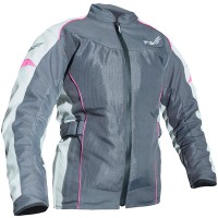 RST Ladies Gemma 2 Vented CE Textile Jacket - Gunmetal / Flo Pink