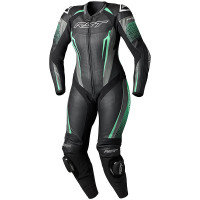 RST Ladies Tractech Evo 5 CE One Piece Leather Suit - Black / Aqua / Grey