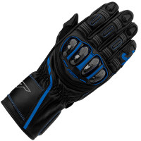 RST S-1 CE Leather Gloves - Black / Grey / Neon Blue 