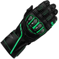 RST S-1 CE Leather Gloves - Black / Grey / Neon Green 