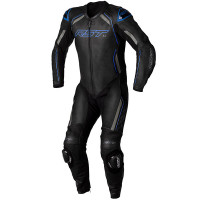 RST S-1 CE One Piece Leather Suit - Black / Grey / Neon Blue 