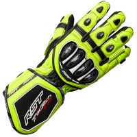 RST Tractech Evo 4 CE Leather Gloves - Neon Yellow / Black / Black