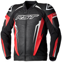 RST Tractech Evo 5 CE Leather Jacket - Red / Black / White