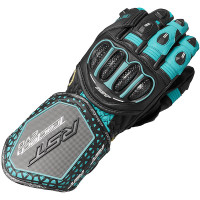 RST Ladies Tractech Evo 4 CE Leather Gloves - Black / Aqua / Grey