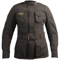 RST Ladies Classic TT Wax 3/4 3 CE Textile Jacket - Olive Green