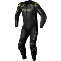 RST S-1 CE One Piece Leather Suit - Black / Grey / Flo Yellow