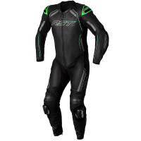 RST Youth S-1 CE One Piece Leather Suit - Black / Grey / Neon Green