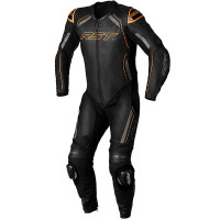 RST Youth S-1 CE One Piece Leather Suit - Black / Grey / Neon Orange