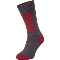 Sealskinz Runton Waterproof Socks - Grey / Red / White