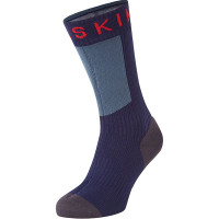 Sealskinz Scoulton Waterproof Socks - Navy Blue / Grey / Red