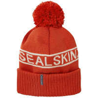 Sealskinz Heacham Waterproof Bobble Hat - Orange / Cream