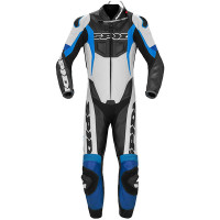 Spidi Sport Warrior CE Perforated Pro 1 Piece Suit - Black / White / Blue