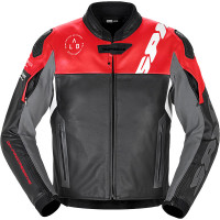 Spidi DP Progressive Leather Jacket - Black / White / Red