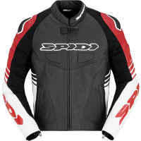 Spidi Track Warrior Leather Jacket - Black / White / Red