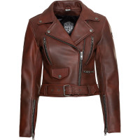 Spirit Motors Ladies Bad Bonnie Leather Jacket - Red