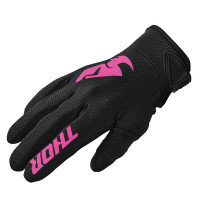 Thor Ladies Sector Textile Gloves - Black / Pink