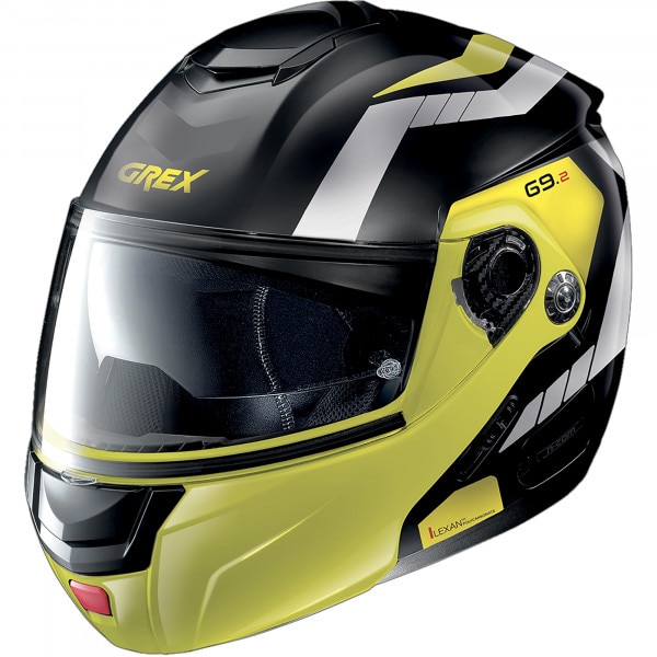 black and yellow helmet