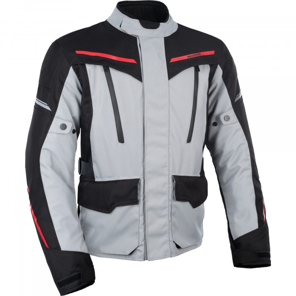 Oxford Metro 2.0 Textile Jacket - Grey / Black / Red - FREE UK DELIVERY