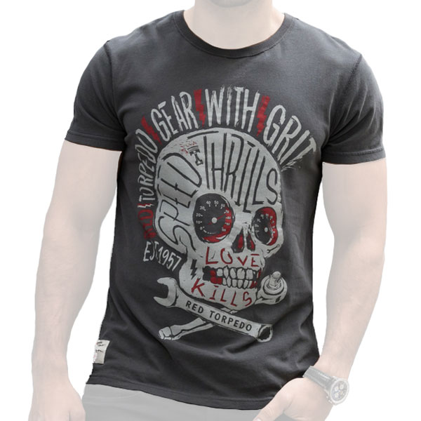 Red Torpedo Speed Punk T-Shirt - Anthracite